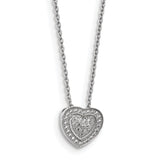 Sterling Silver & CZ Brilliant Embers Heart Necklace QMP336 - shirin-diamonds