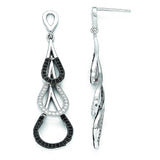 Sterling Silver & CZ Brilliant Embers Teardrop Dangle Post Earrings QMP386 - shirin-diamonds