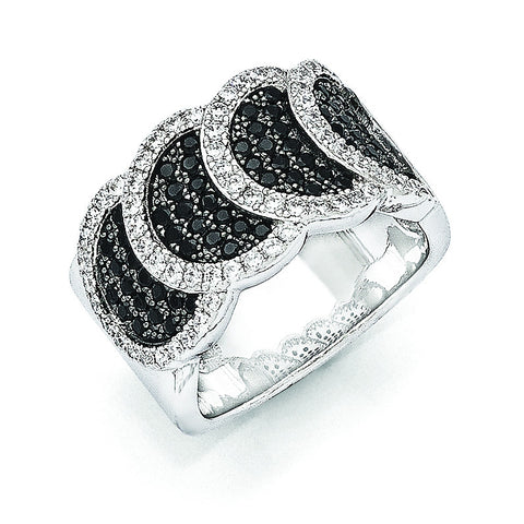Sterling Silver & CZ Brilliant Embers Ring QMP391 - shirin-diamonds