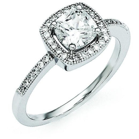 Sterling Silver & CZ Brilliant Embers Ring QMP395 - shirin-diamonds