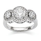 Sterling Silver & CZ Brilliant Embers Ring QMP419 - shirin-diamonds