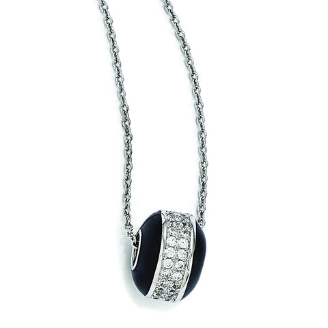 Sterling Silver & CZ Brilliant Embers Necklace QMP436 - shirin-diamonds