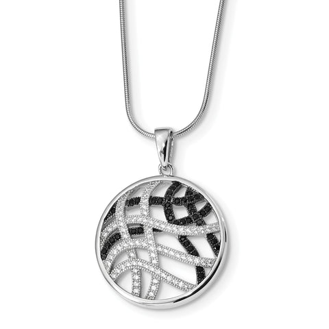 Sterling Silver & CZ Brilliant Embers Necklace QMP438 - shirin-diamonds