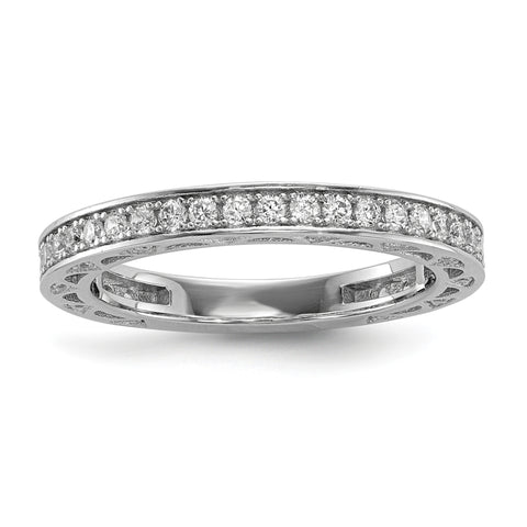 Sterling Silver & CZ Brilliant Embers Ring QMP439 - shirin-diamonds