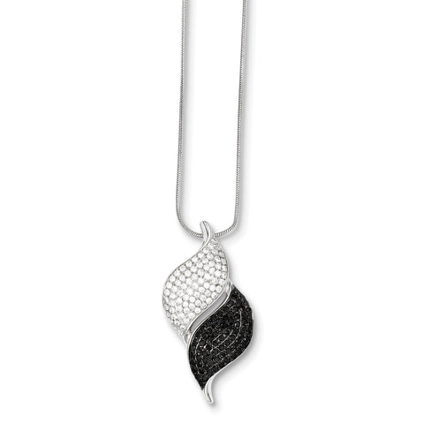 Sterling Silver & CZ Necklace QMP462 - shirin-diamonds