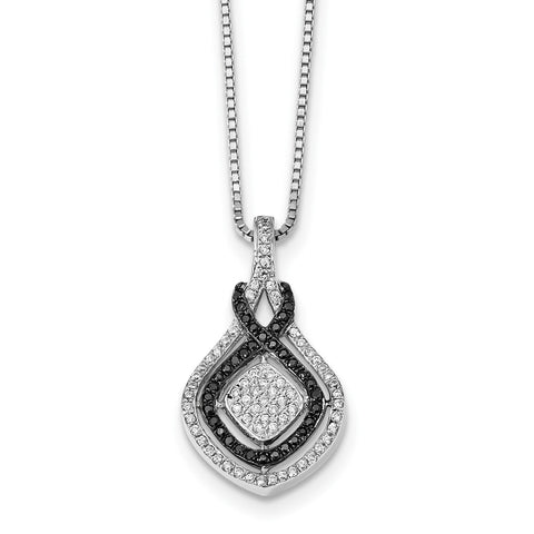 Sterling Silver & CZ Brilliant Embers Necklace QMP468 - shirin-diamonds