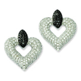 Sterling Silver & CZ Brilliant Embers Heart Post Earrings QMP514 - shirin-diamonds