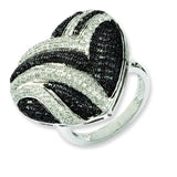 Sterling Silver & CZ Brilliant Embers Heart Ring QMP567 - shirin-diamonds