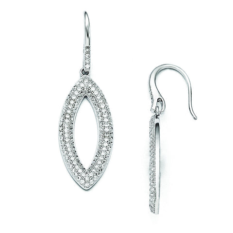 Sterling Silver & CZ Brilliant Embers Dangle Earrings QMP751 - shirin-diamonds