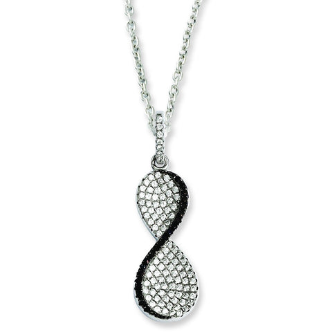 Sterling Silver & CZ Brilliant Embers Necklace QMP802 - shirin-diamonds
