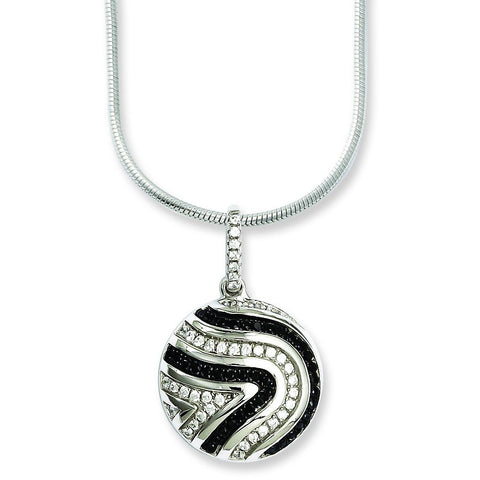Sterling Silver & CZ Brilliant Embers Necklace QMP821 - shirin-diamonds