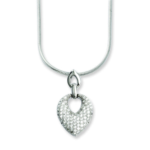 Sterling Silver & CZ Brilliant Embers Necklace QMP832 - shirin-diamonds