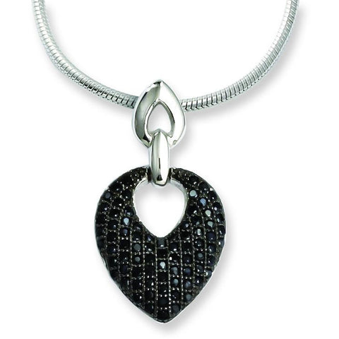 Sterling Silver & CZ Brilliant Embers Necklace QMP833 - shirin-diamonds