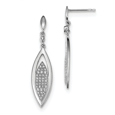 Sterling Silver & CZ Brilliant Embers Dangle Post Earring QMP859 - shirin-diamonds