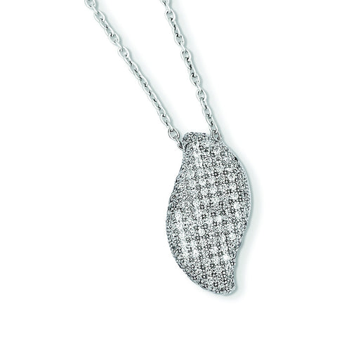 Sterling Silver & CZ Brilliant Embers Necklace QMP877 - shirin-diamonds