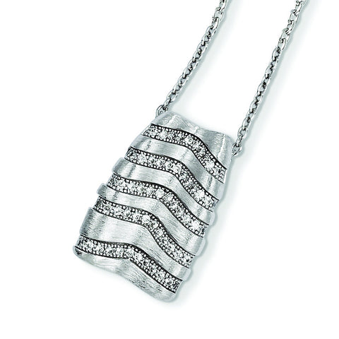 Sterling Silver & CZ Brilliant Embers Necklace QMP890 - shirin-diamonds