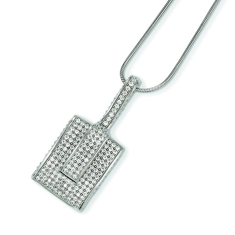 Sterling Silver & CZ Brilliant Embers Necklace QMP896 - shirin-diamonds