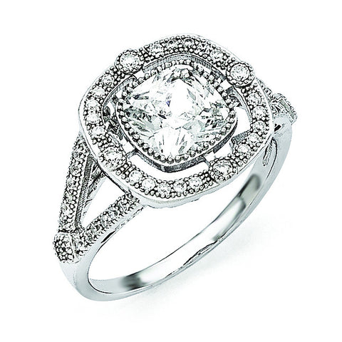 Sterling Silver & CZ Brilliant Embers Ring QMP921 - shirin-diamonds