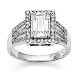 Sterling Silver & CZ Brilliant Embers Ring QMP936 - shirin-diamonds