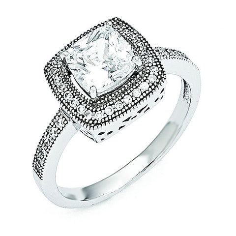 Sterling Silver & CZ Brilliant Embers Ring QMP939 - shirin-diamonds