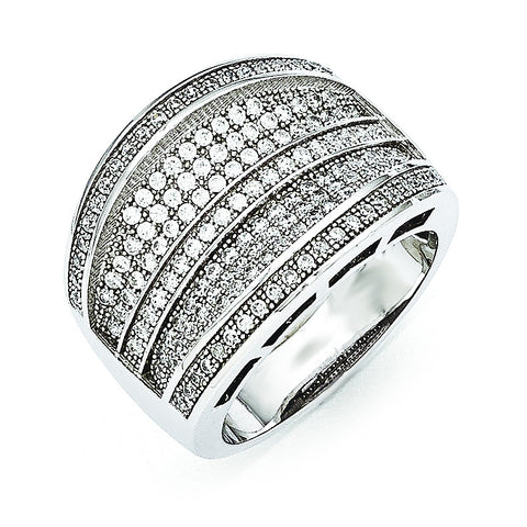 Sterling Silver & CZ Brilliant Embers Ring QMP942 - shirin-diamonds