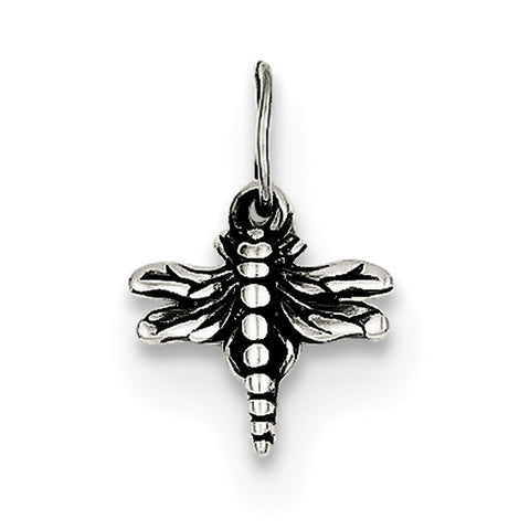 Sterling Silver Antiqued Dragonfly Charm QP1156 - shirin-diamonds