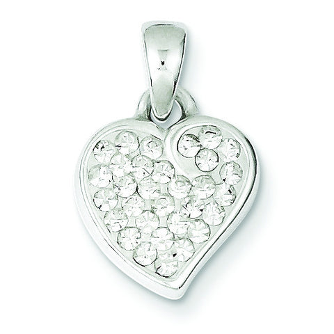 Sterling Silver Stellux Crystal Heart Pendant QP1394 - shirin-diamonds