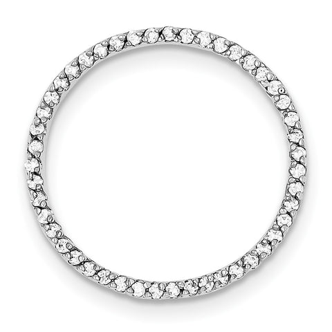 Sterling Silver Rhodium-platedCZ Chain Slide Pendant QP1428 - shirin-diamonds