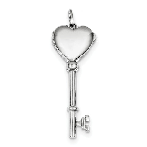 Sterling Silver Locket Key Pendant QP1578 - shirin-diamonds