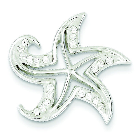 Sterling Silver Stellux Crystal & White Star Pendant QP2470 - shirin-diamonds