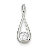 Sterling Silver CZ Tear Drop Pendant QP2571 - shirin-diamonds