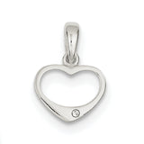Sterling Silver CZ Heart Pendant QP2774 - shirin-diamonds