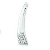 Sterling Silver Rhodium-plated w/CZ Chain Slide Pendant - shirin-diamonds