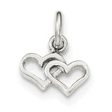 Sterling Silver Polished Double Heart Charm QP4426 - shirin-diamonds
