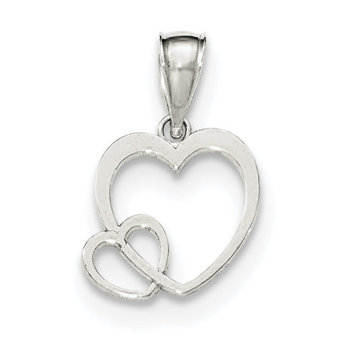 Sterling Silver Polished Hearts Pendant QP4427 - shirin-diamonds