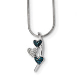 Sterling Silver Polished Diamond/Blue Diamond Chain Slide QP4689 - shirin-diamonds