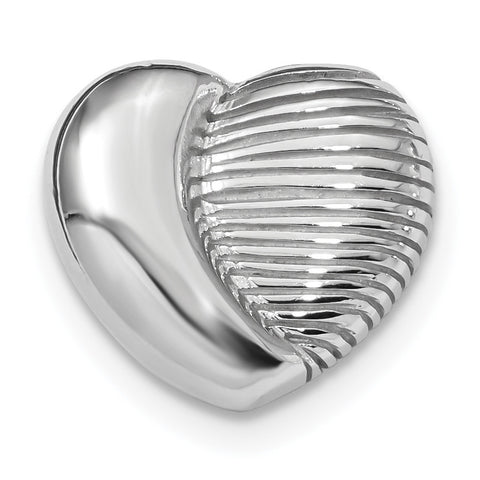 Sterling Silver Rhodium-plated Heart Chain Slide QP4746 - shirin-diamonds