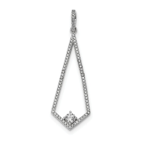 Sterling Silver Rhodium-plated CZ Pendant QP4786 - shirin-diamonds