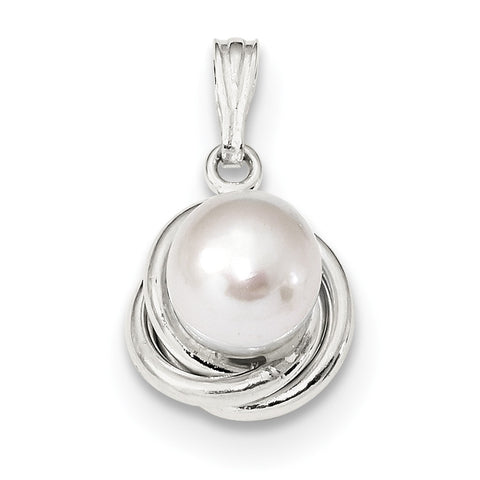Sterling Silver Polished Freshwater Cultured Pearl Pendant QP4973 - shirin-diamonds