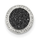 Sterling Silver Black/White Crystal Circle Chain Slide QP4974 - shirin-diamonds