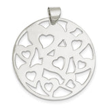 Sterling Silver Round Cut-Out Hearts Pendant QP920 - shirin-diamonds