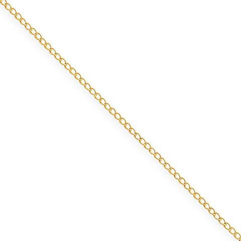 Sterling Silver Flash Gold-plated Curb Chain QPE10G - shirin-diamonds