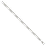 925 Sterling Silver 5.3mm Half round Wire Curb Chain Bracelet