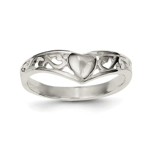 Sterling Silver Heart Ring QR103 - shirin-diamonds