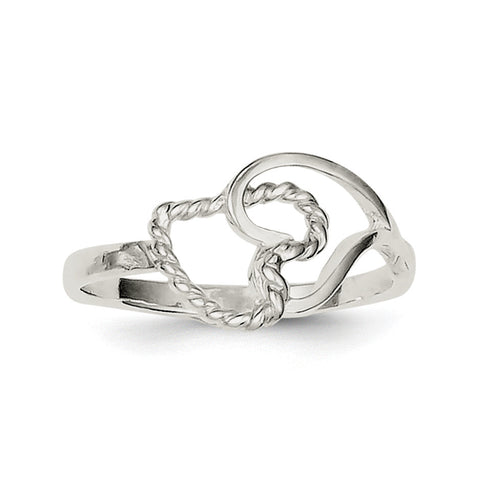 Sterling Silver Heart Ring QR105 - shirin-diamonds