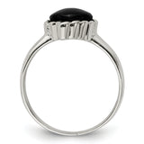 925 Sterling Silver Onyx Heart Ring