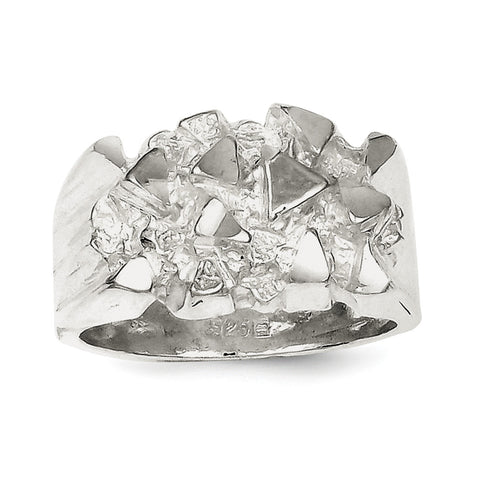 Sterling Silver Nugget Ring QR121 - shirin-diamonds