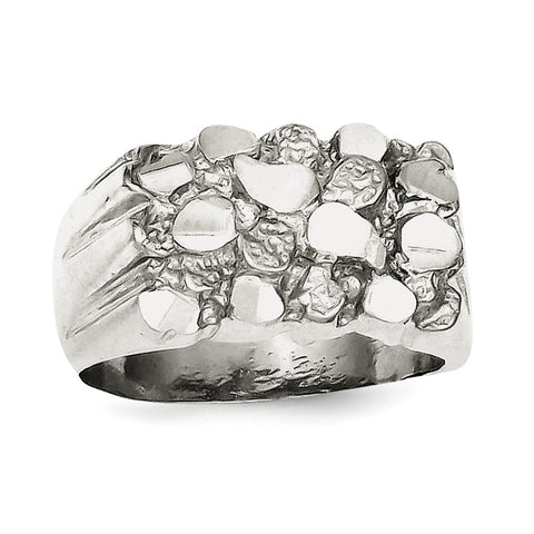 Sterling Silver Men's Nugget Ring QR122 - shirin-diamonds