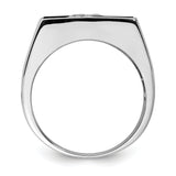 Sterling Silver Men's CZ and Onyx Ring QR1278
