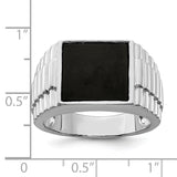 Sterling Silver Men's Onyx Ring QR1279